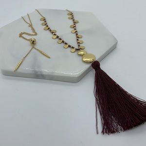 Leucadia Beaded Tassel Necklace